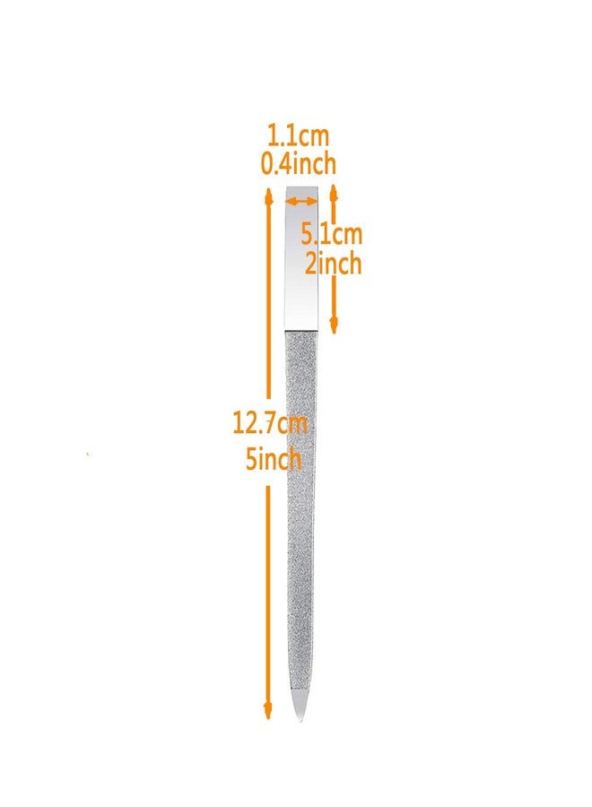 LOOKSEVEN 1 PCS Diamond Nail File Double Sided Metal Fingernail Manicure Files for Polish Nail, Removes Nail Ridges 5 Inches - Image 2